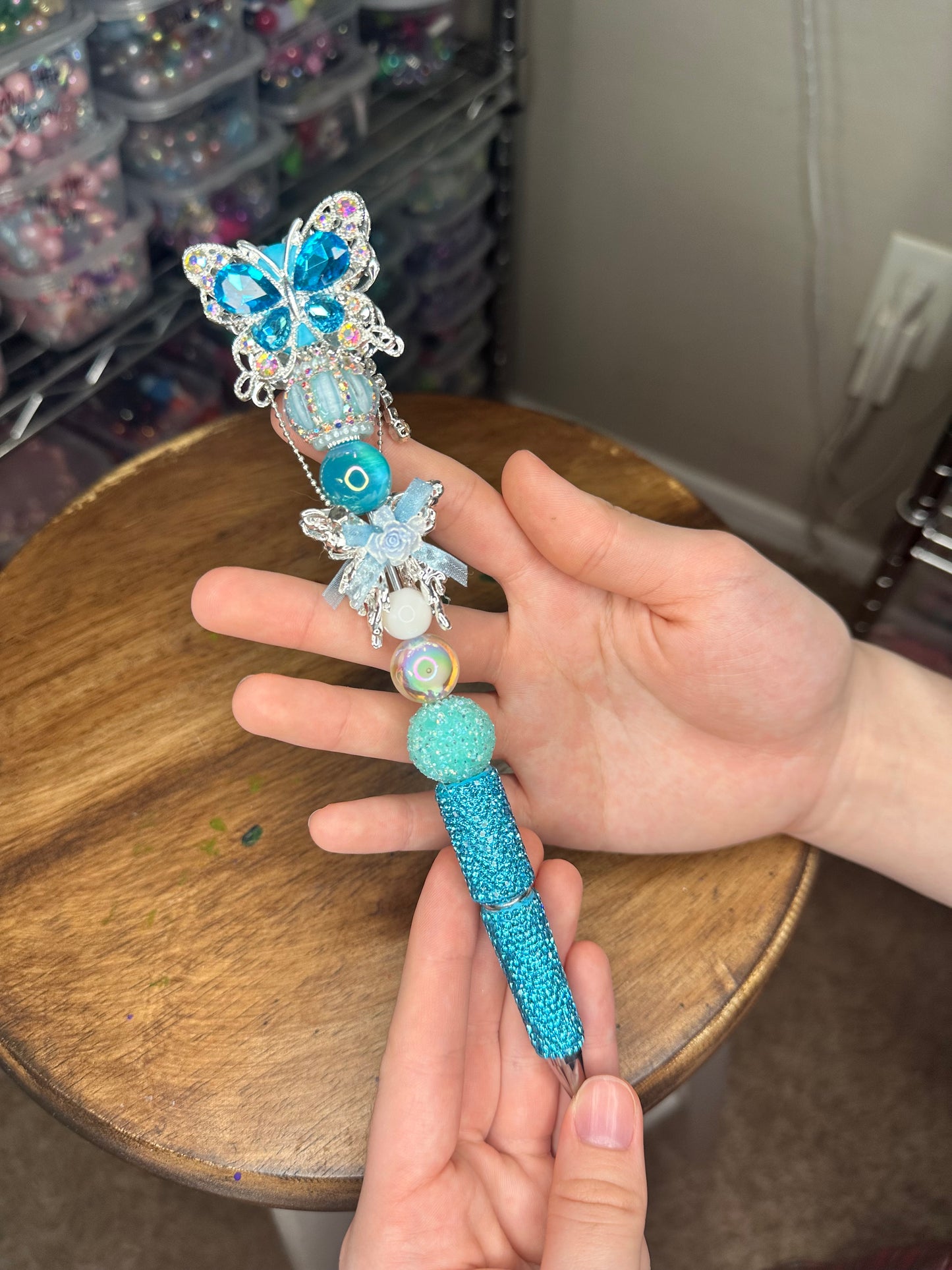 Icy Blue Rhinestone Butterfly Luxe Pen – Statement Edition
$20