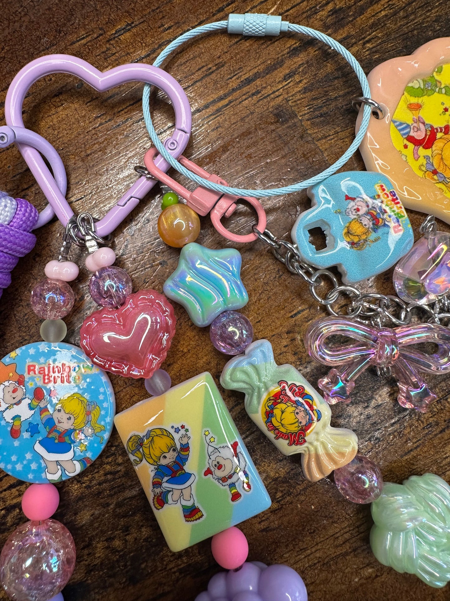 Rainbow Brite Beaded Bag Charm / Purse Charm| Retro Rainbow Kawaii Keychain
$36