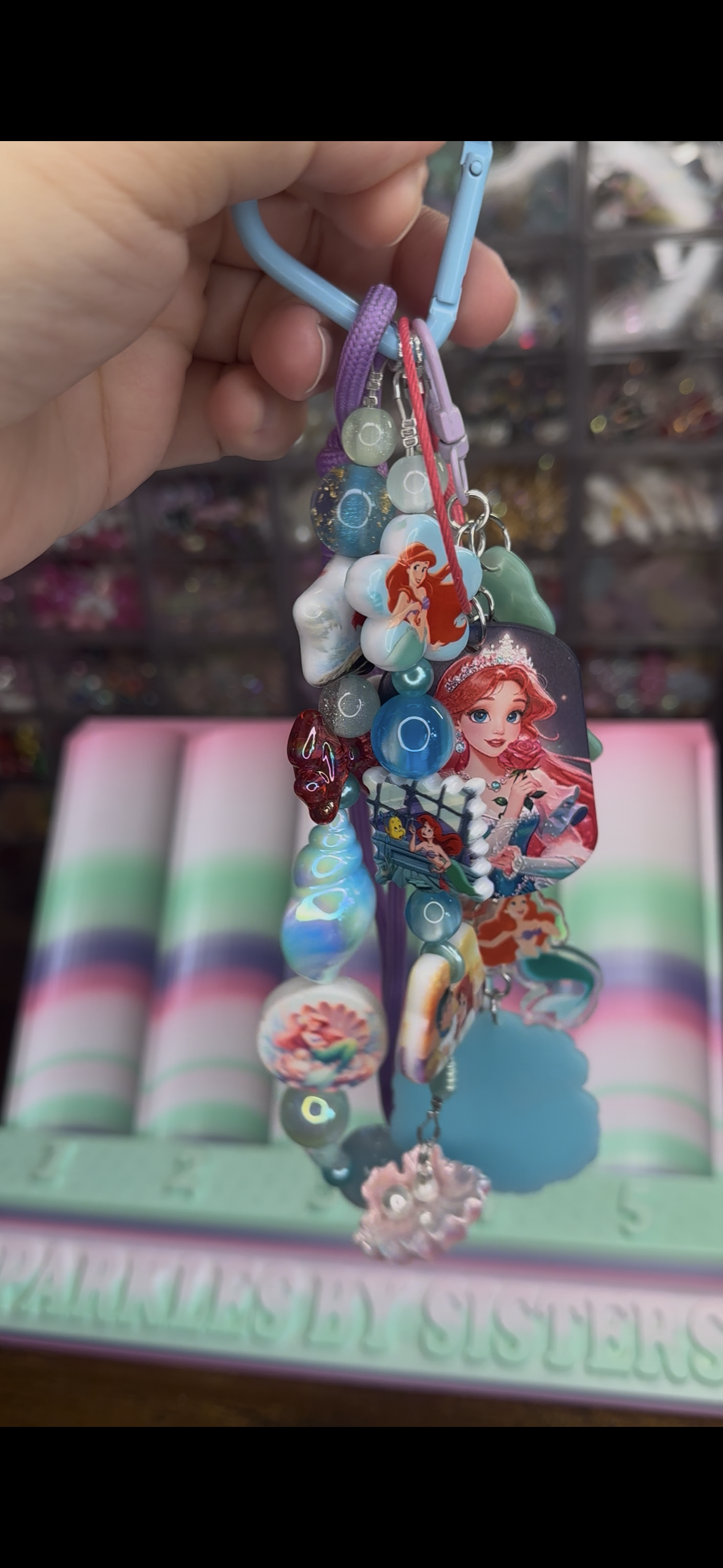 Handmade Little Mermaid Ariel Purse Charm – Beaded Mermaid Bag Accessory $34