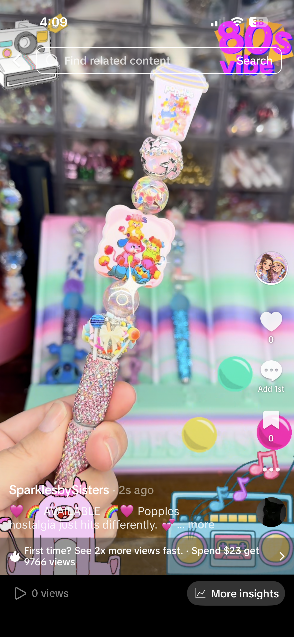 π©·π Handmade Popples-Inspired Beaded Pen