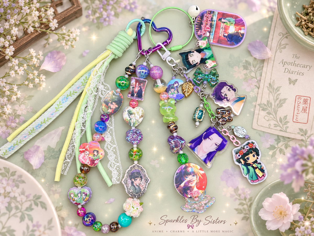 The Apothecary Diaries-Inspired Deluxe Layered Purse Charm | Handmade Maomao & Jinshi Bag Charm