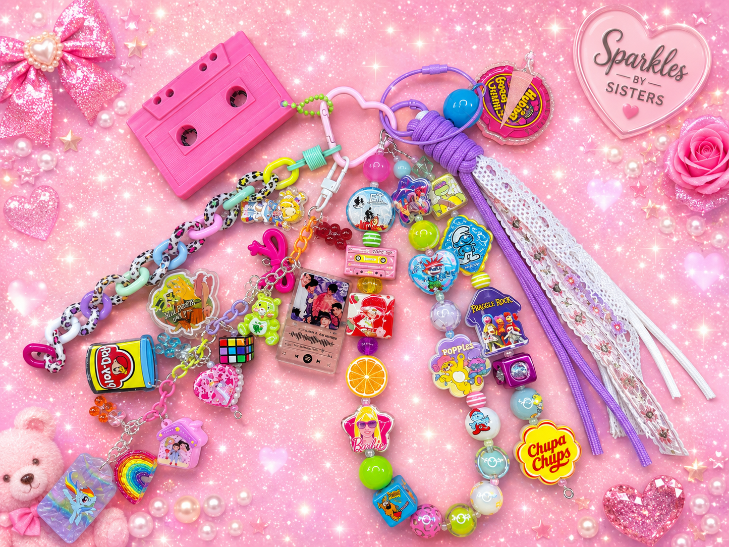 ✨ Ultimate 80s Inspired Purse Charm | Retro Cartoon & Toy Nostalgia Bag Charm | Handmade One of a Kind