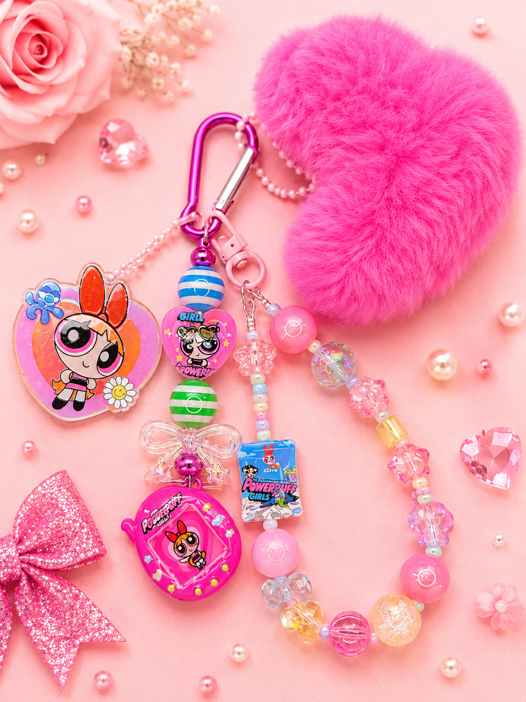Blossom-Inspired Mini Deluxe Bag Charm | Small Powerpuff Girls Purse Charm