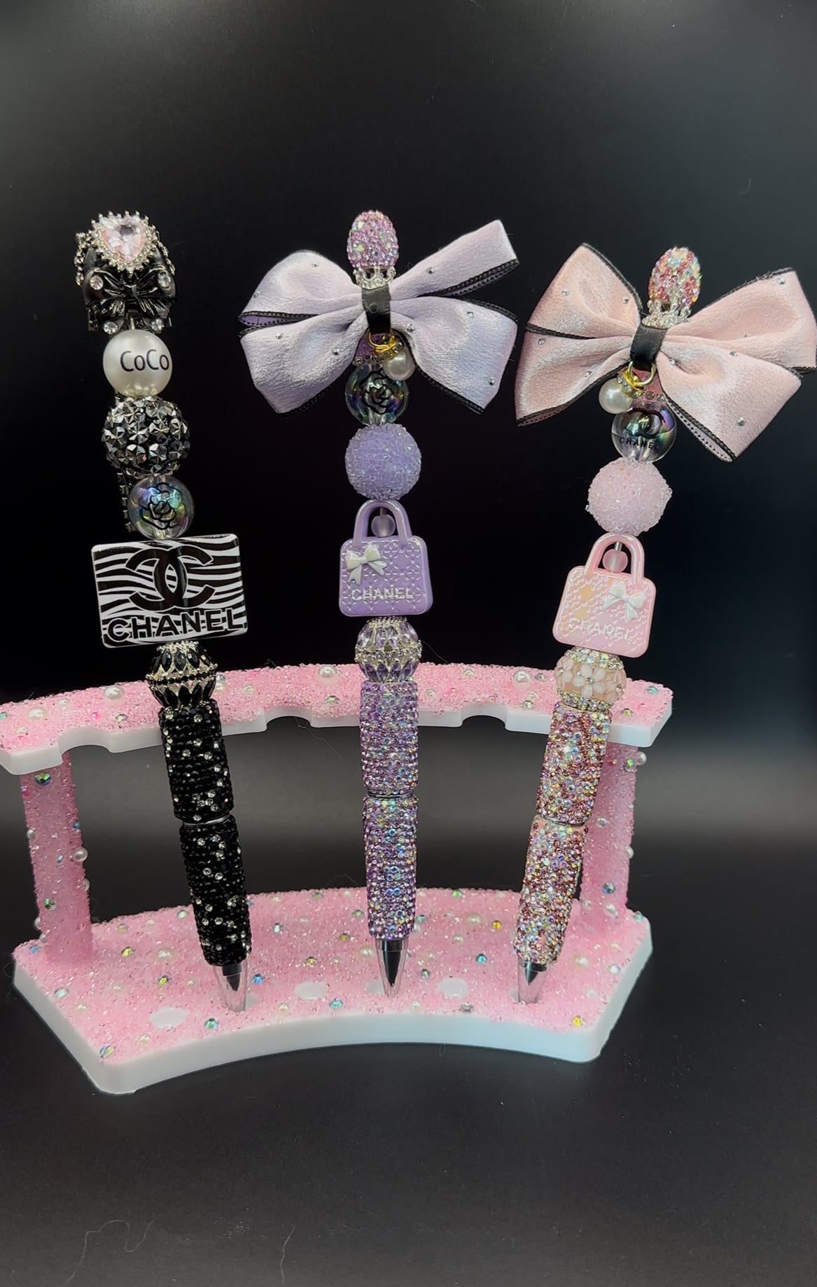 ✨ Chanel Luxury Crystal Bow Pens – Refillable (Limited Edition)