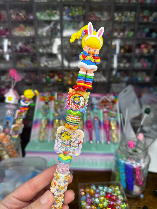Rainbow 🌈 Brite Topper Pen with Extender & Rainbow Brite Charm Base