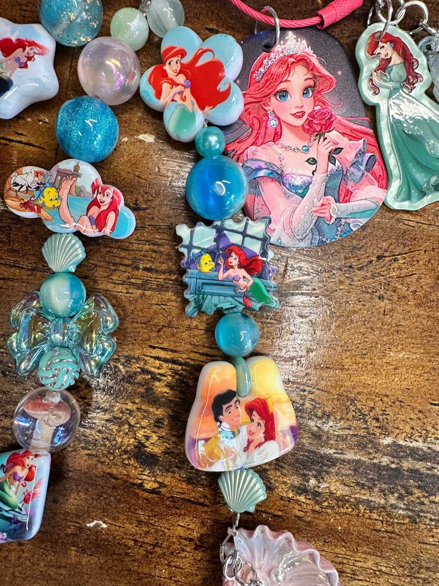 Handmade Little Mermaid Ariel Purse Charm – Beaded Mermaid Bag Accessory $34