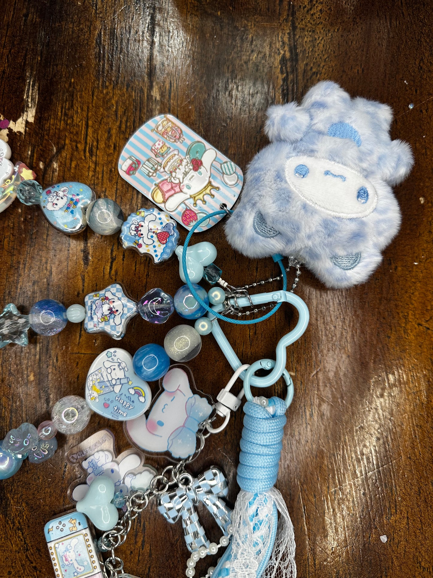 Cinnamoroll Inspired Blue Purse Charm & Beaded Keychain Set – Kawaii Handmade Bag Charm
$42