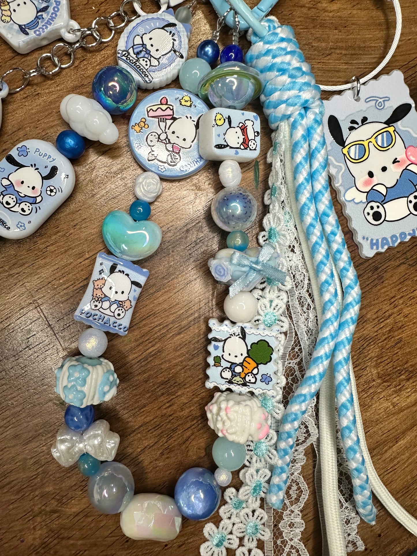 💙🐶 “Cloudy Day Pochacco” Purse Chain $28
