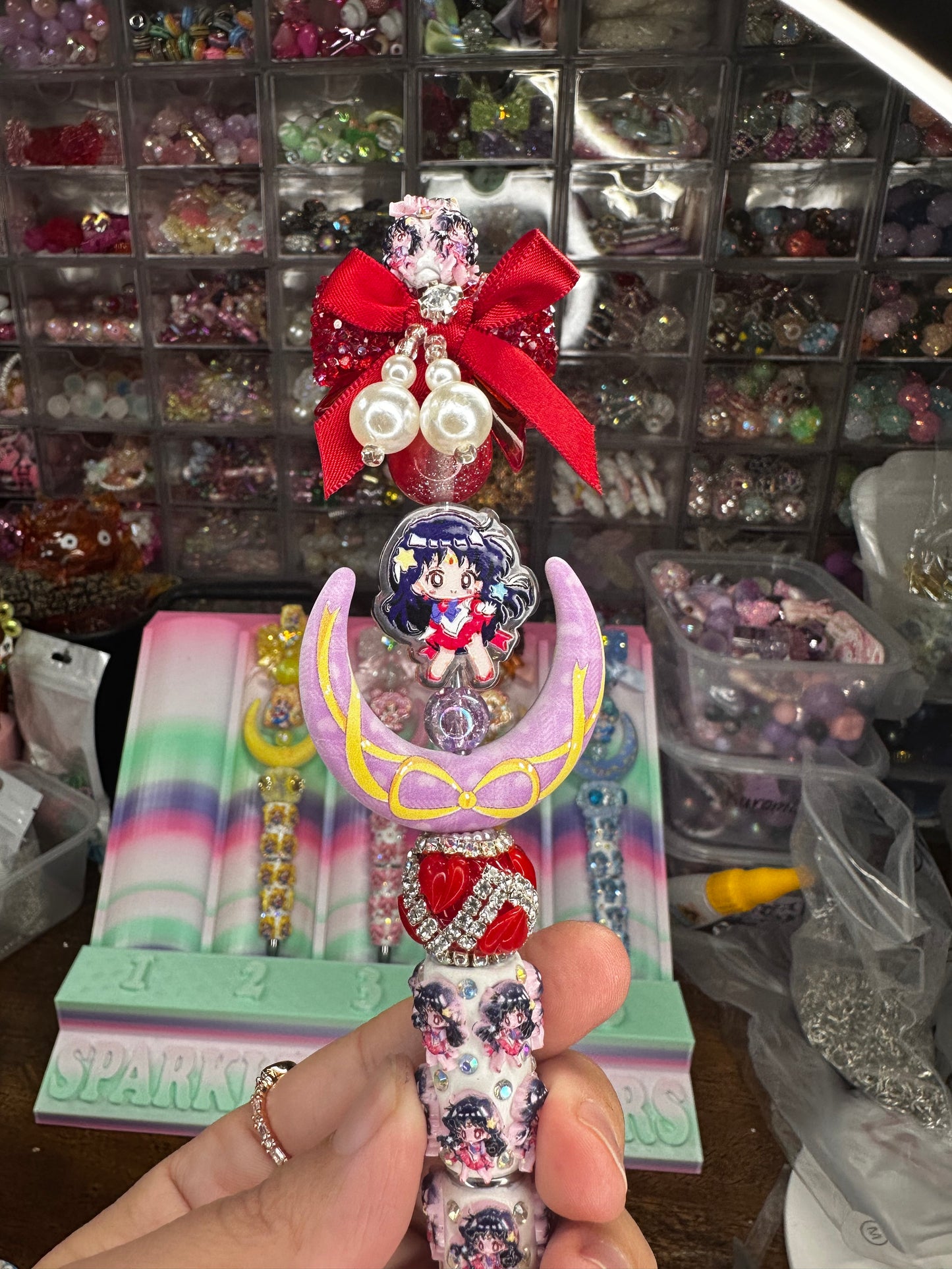 Sailor Mars Inspired Red Crescent Statement Pen – Fire Energy Luxury Pen
$22