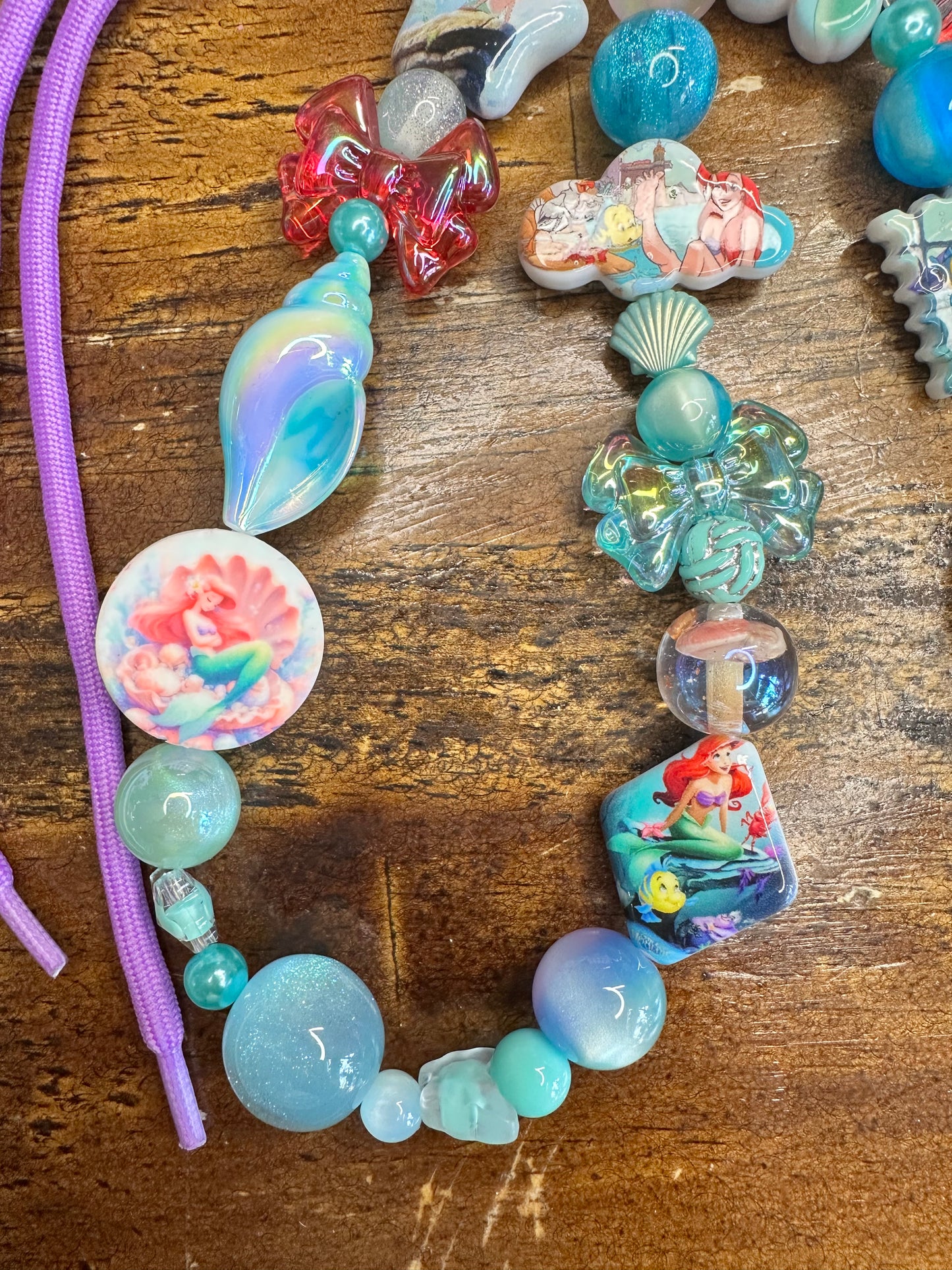 Handmade Little Mermaid Ariel Purse Charm – Beaded Mermaid Bag Accessory $34