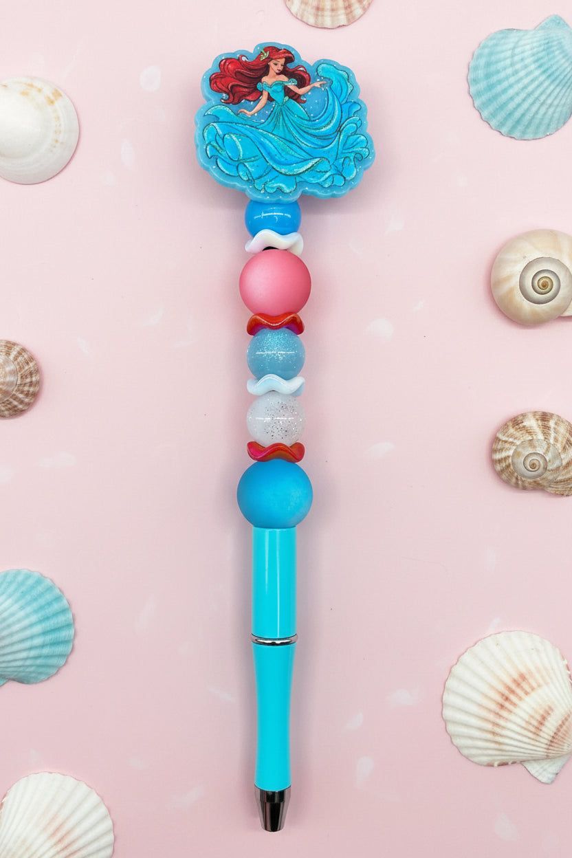 Part of Your World Mermaid Princess Extended Beaded Pen 🐚🩵✨