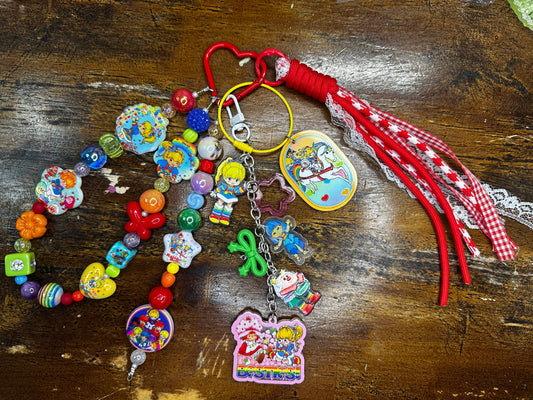 Rainbow Brite Beaded Purse Charm – Extra Layered Statement Bag Charm (Retro Rainbow) $36