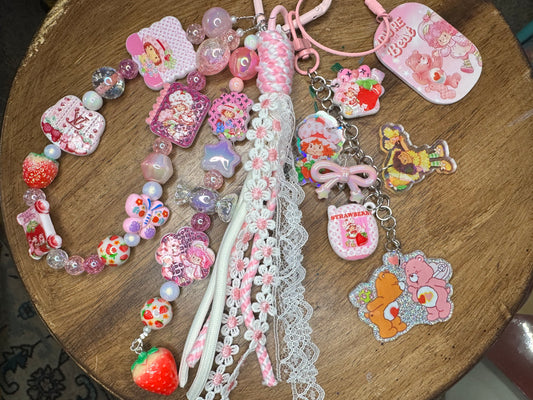 🍓 Strawberry Dreams Deluxe LV Inspired Purse Charm 🍓🎀 $34