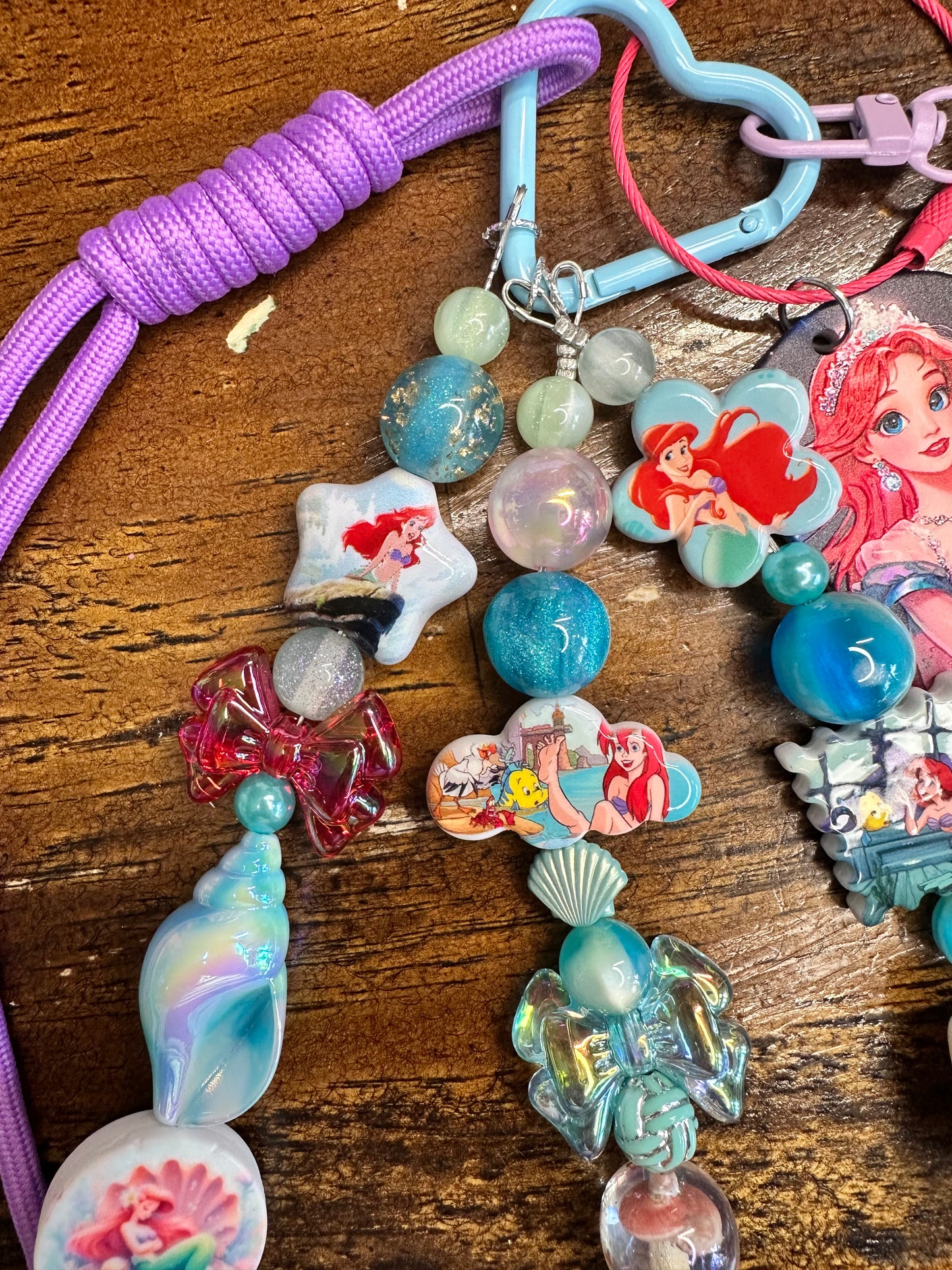 Handmade Little Mermaid Ariel Purse Charm – Beaded Mermaid Bag Accessory $34