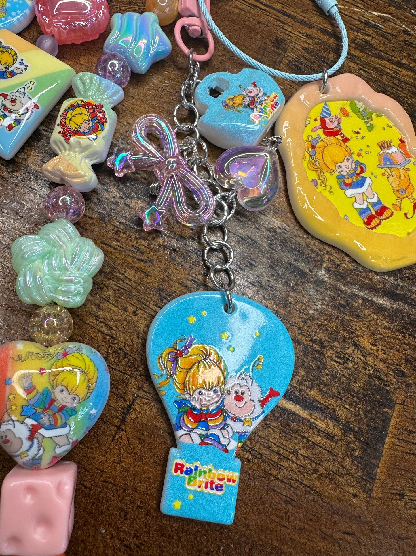 Rainbow Brite Beaded Bag Charm / Purse Charm| Retro Rainbow Kawaii Keychain
$36