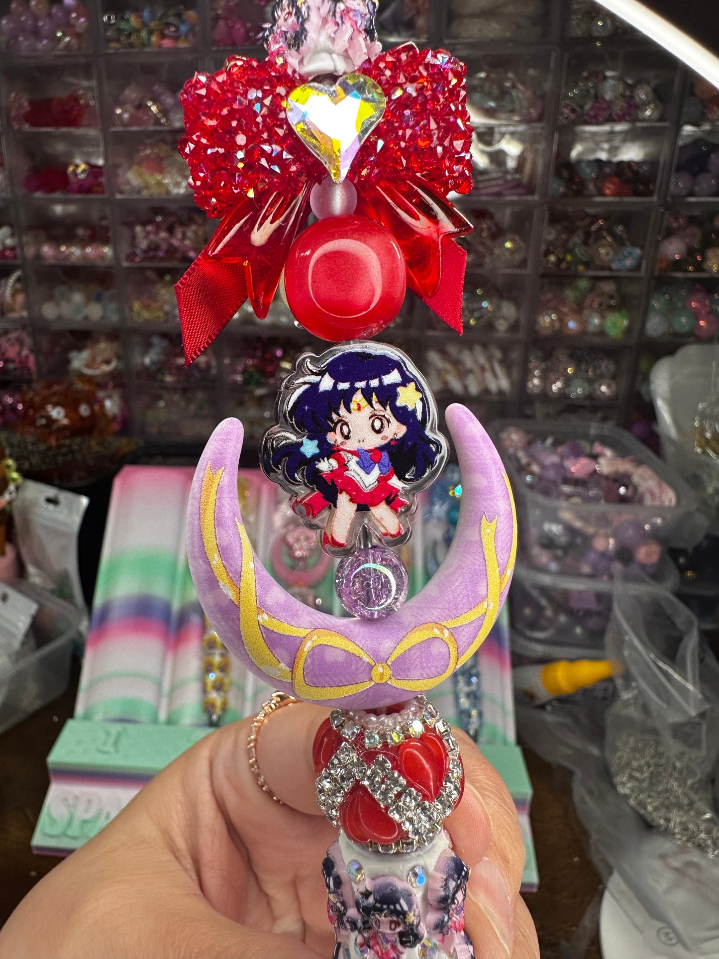 Sailor Mars Inspired Red Crescent Statement Pen – Fire Energy Luxury Pen
$22