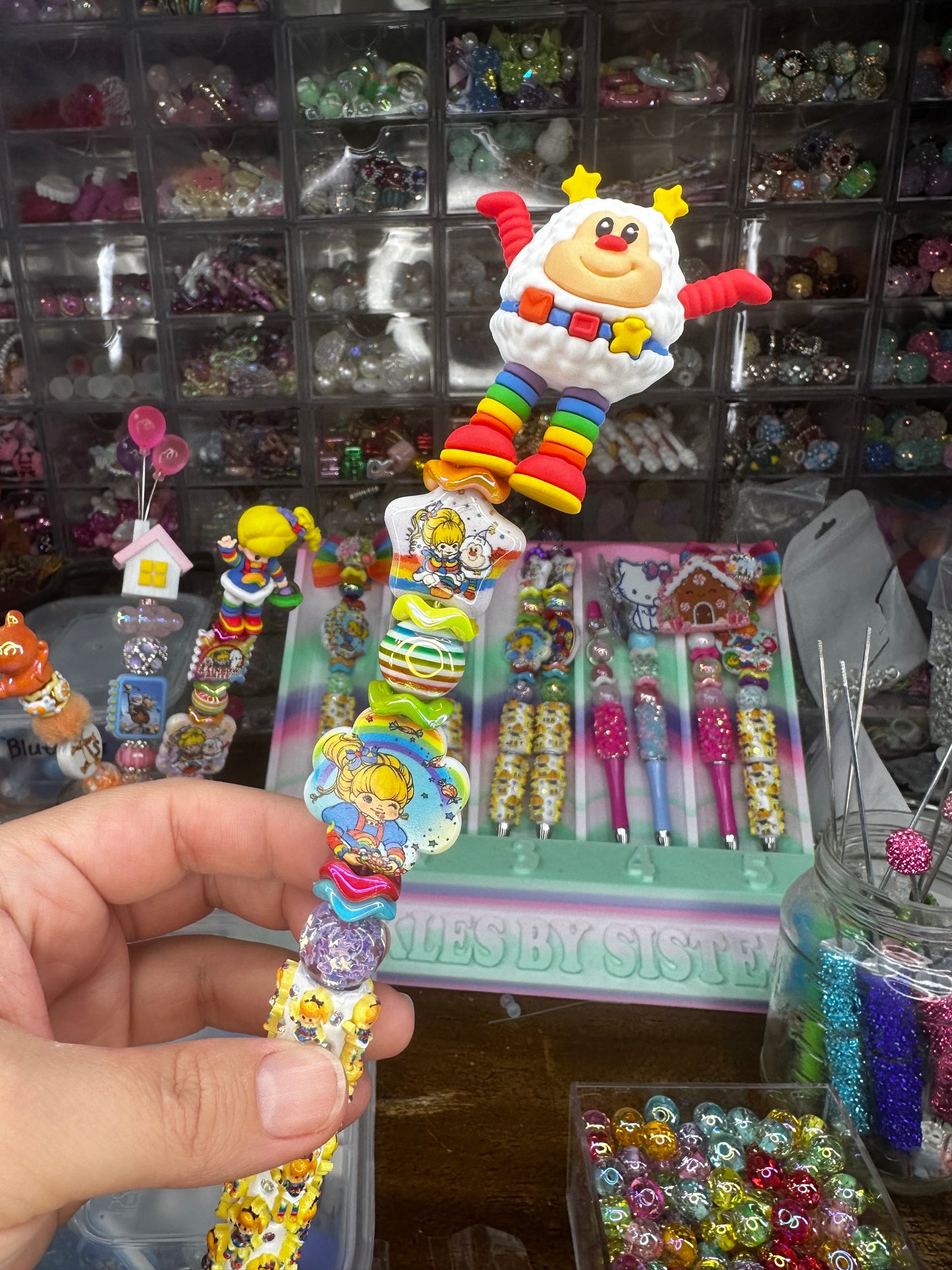 🌈 Rainbow Brite Twink Topper Pen with extender and Charm Base