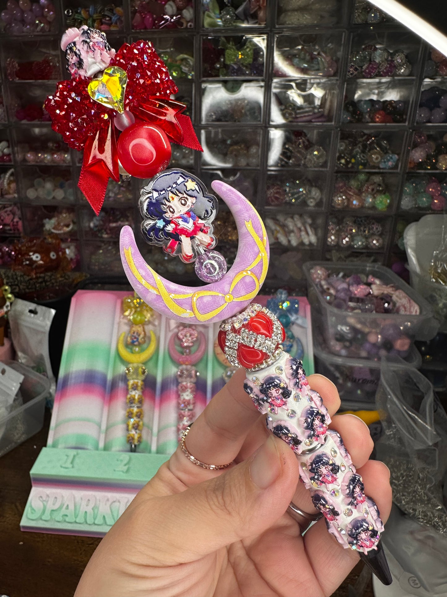 Sailor Mars Inspired Red Crescent Statement Pen – Fire Energy Luxury Pen
$22