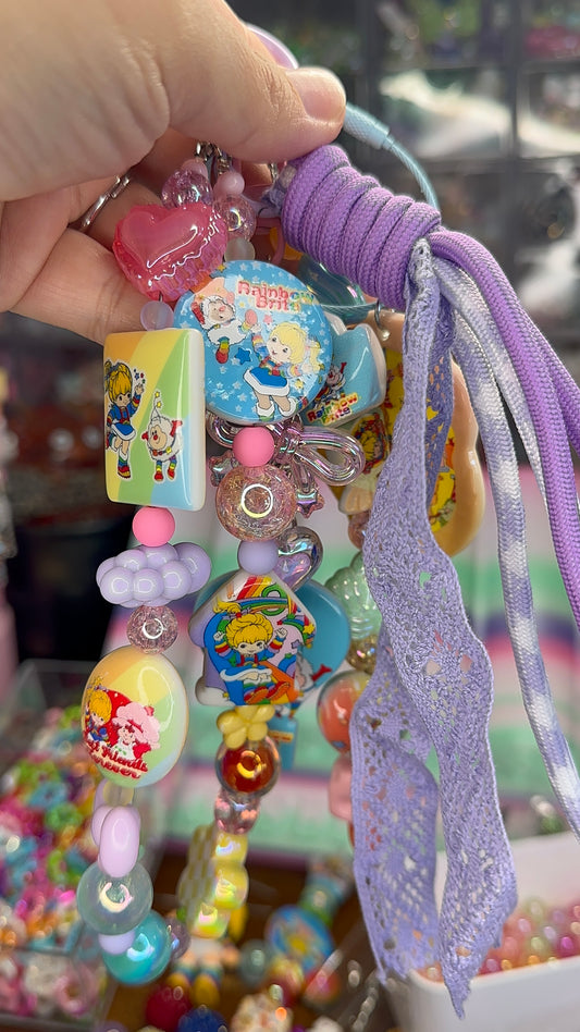 Rainbow Brite Beaded Bag Charm / Purse Charm| Retro Rainbow Kawaii Keychain
$36