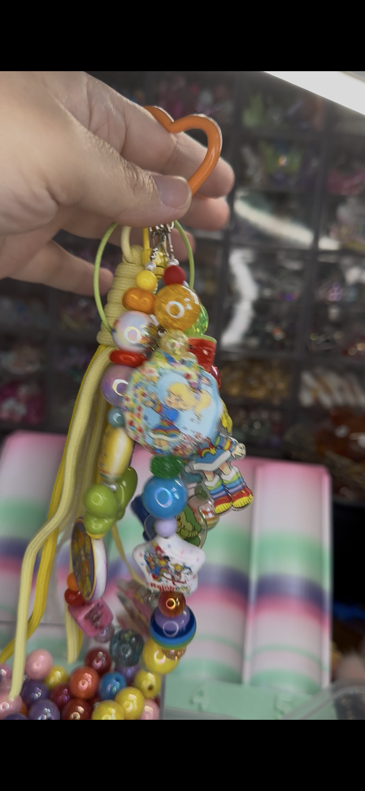 Retro Rainbow Fantasy Beaded Keychain Bag Charm| Colorful Nostalgia Charm Strap $36