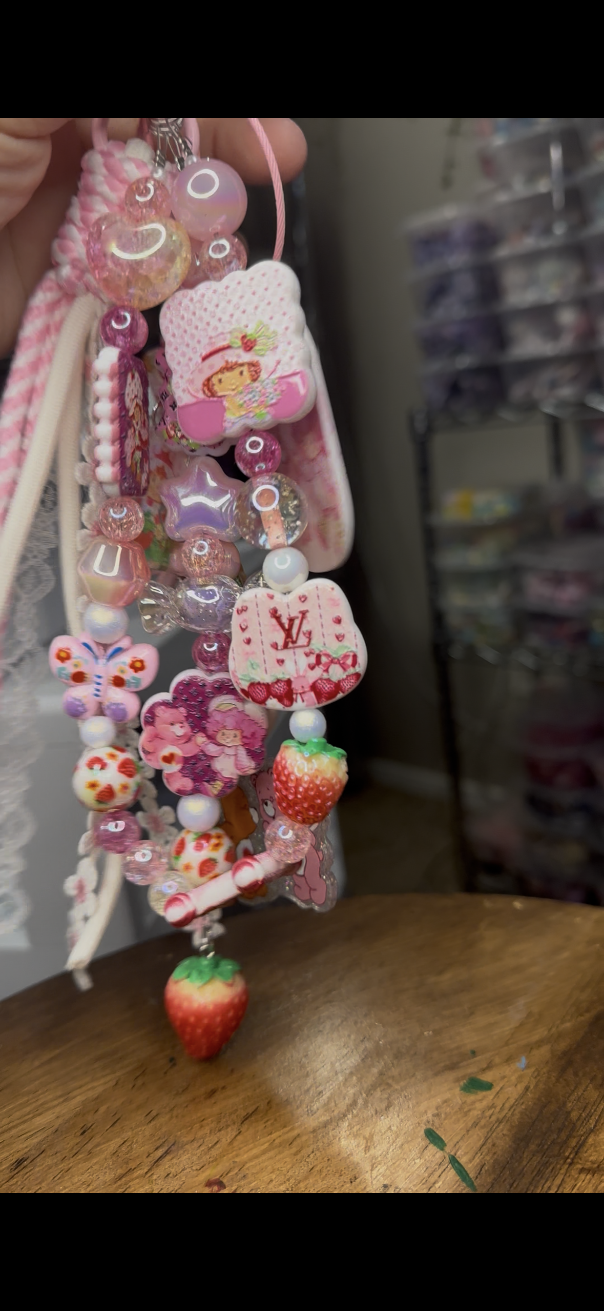 🍓 Strawberry Dreams Deluxe LV Inspired Purse Charm 🍓🎀 $34