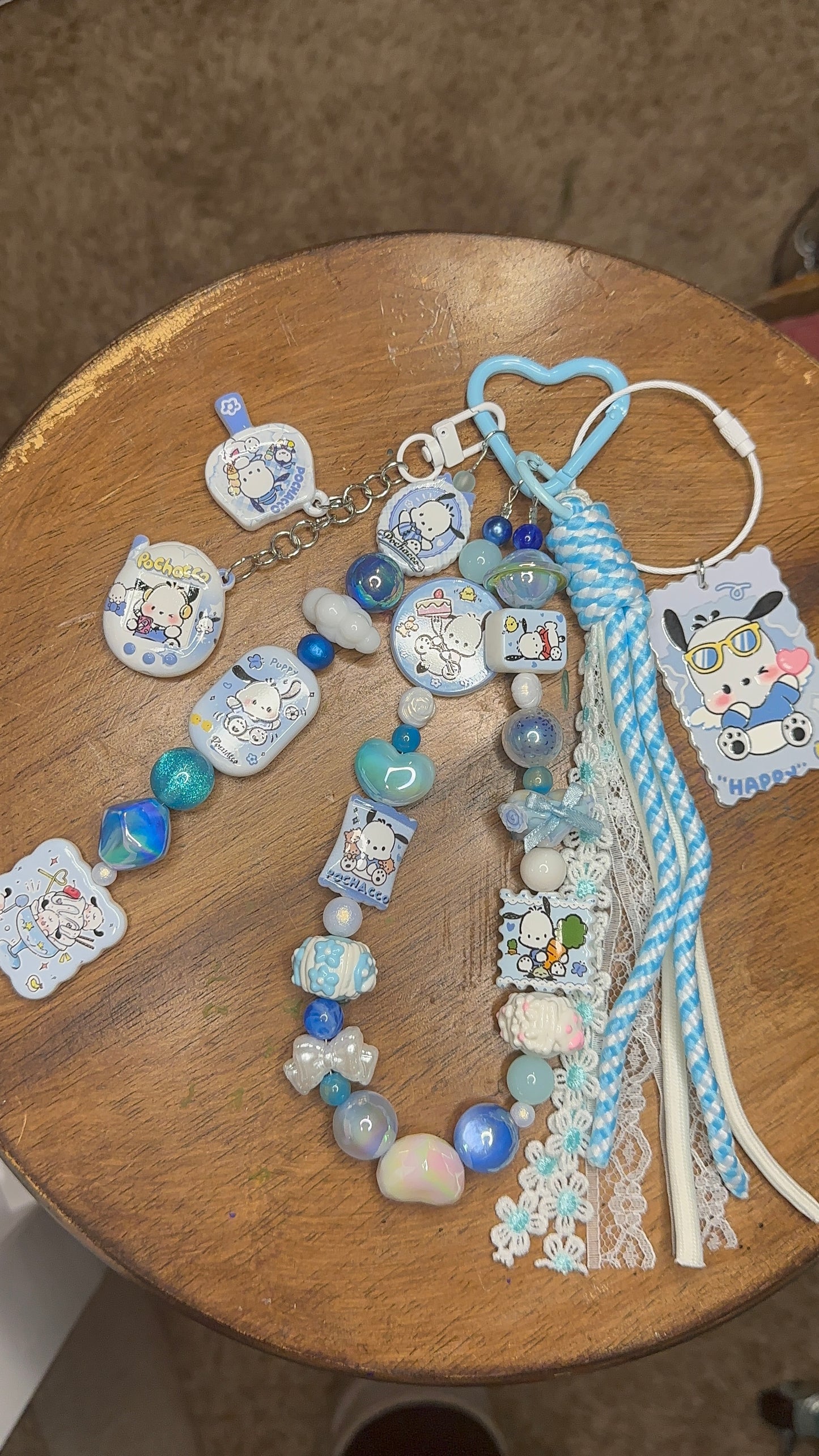💙🐶 “Cloudy Day Pochacco” Purse Chain $28