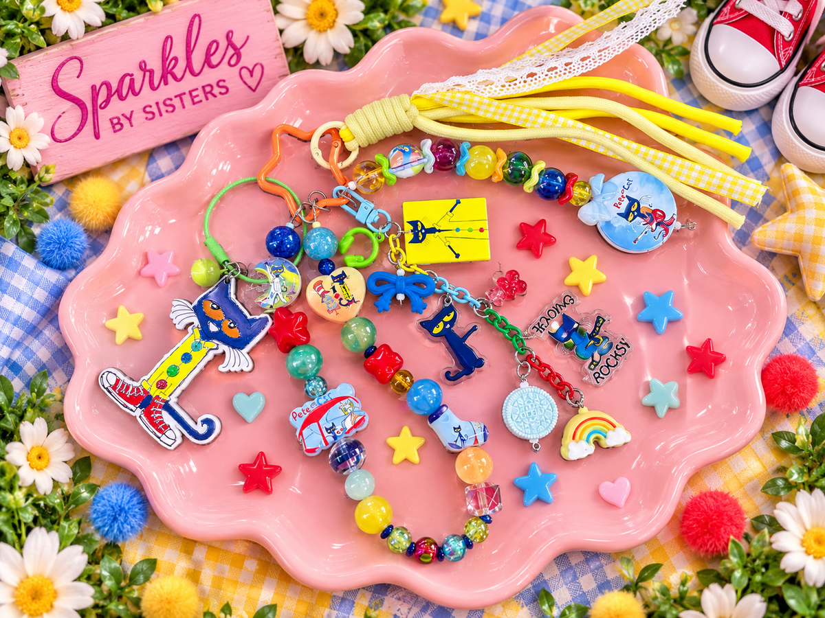 Pete the Cat Inspired Layered Purse & Bag Charm