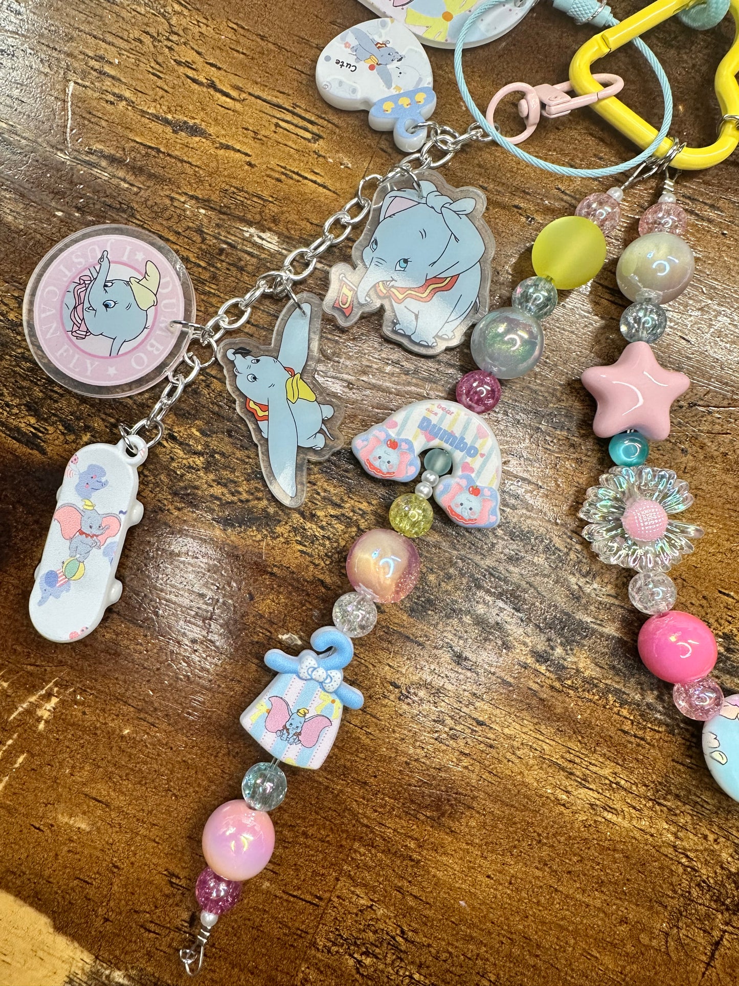 Pastel Dumbo Inspired Beaded Charm Strap – One of a Kind Kawaii Bag Charm $46
