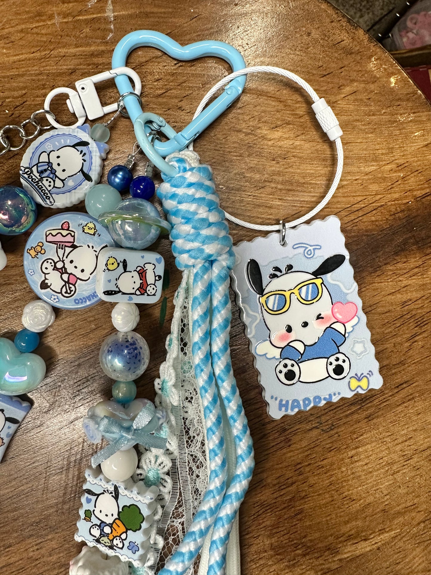 💙🐶 “Cloudy Day Pochacco” Purse Chain $28