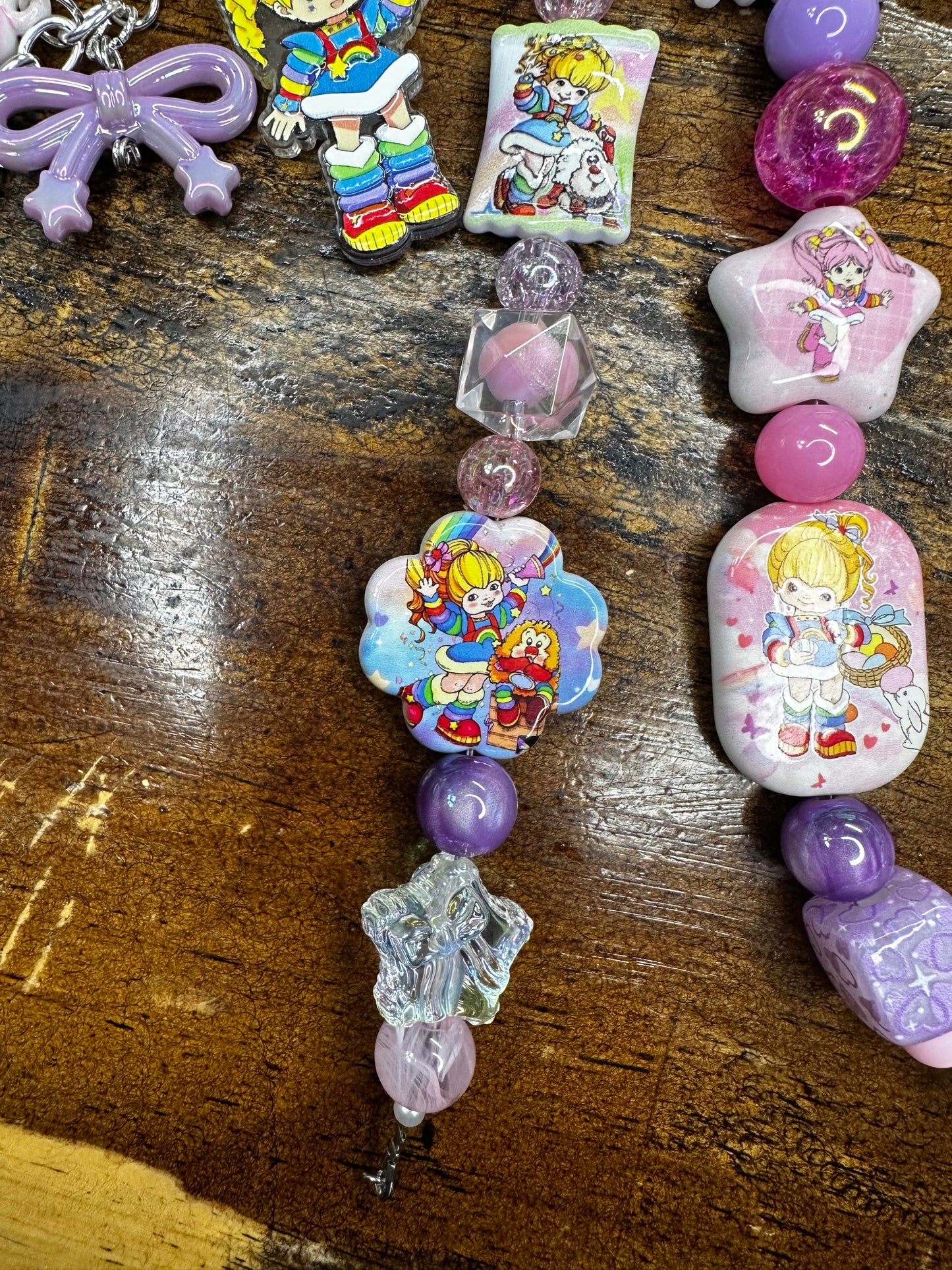 Rainbow Brite Pink Purse Charm – Loaded Beaded Bag Charm with Acrylic Dangles
$36
