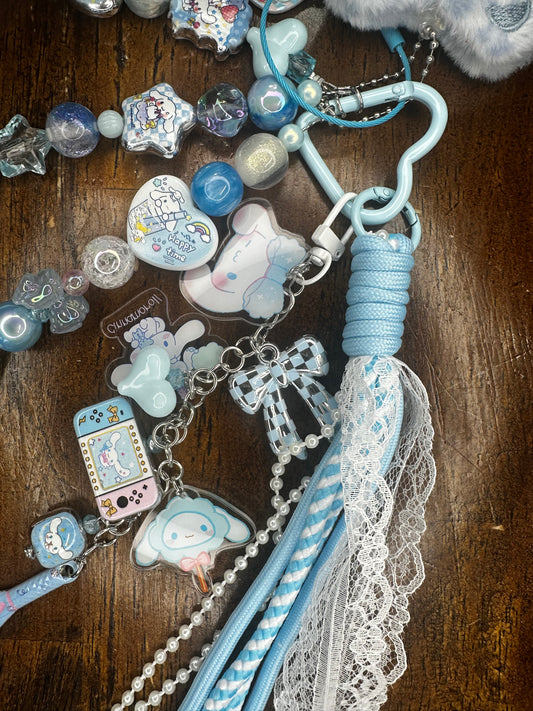 Cinnamoroll Inspired Blue Purse Charm & Beaded Keychain Set β Kawaii Handmade Bag Charm
$42