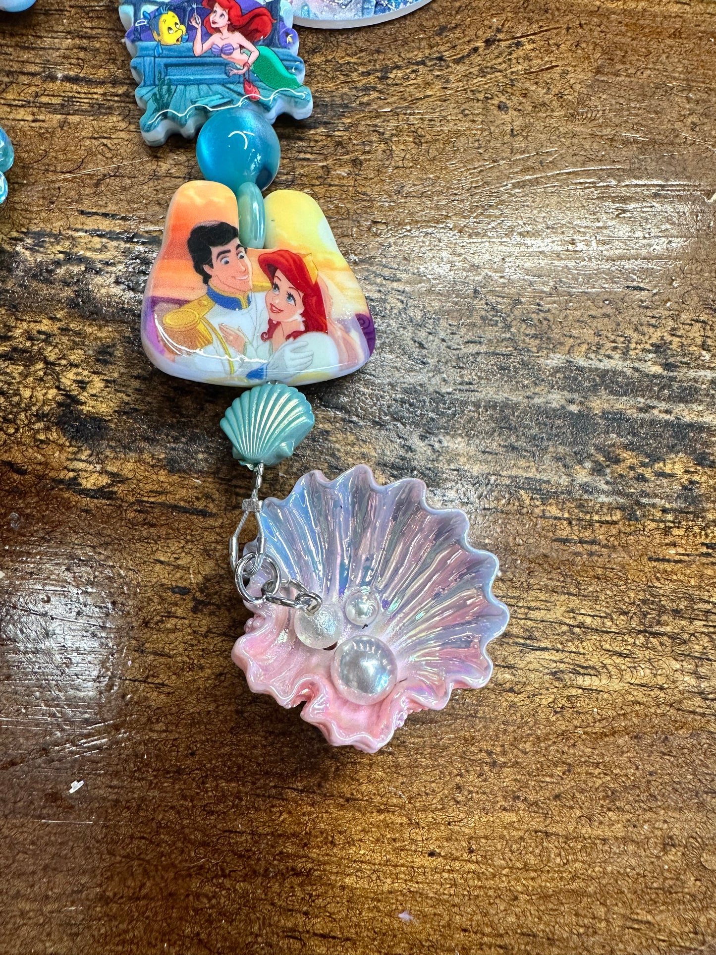 Handmade Little Mermaid Ariel Purse Charm – Beaded Mermaid Bag Accessory $34