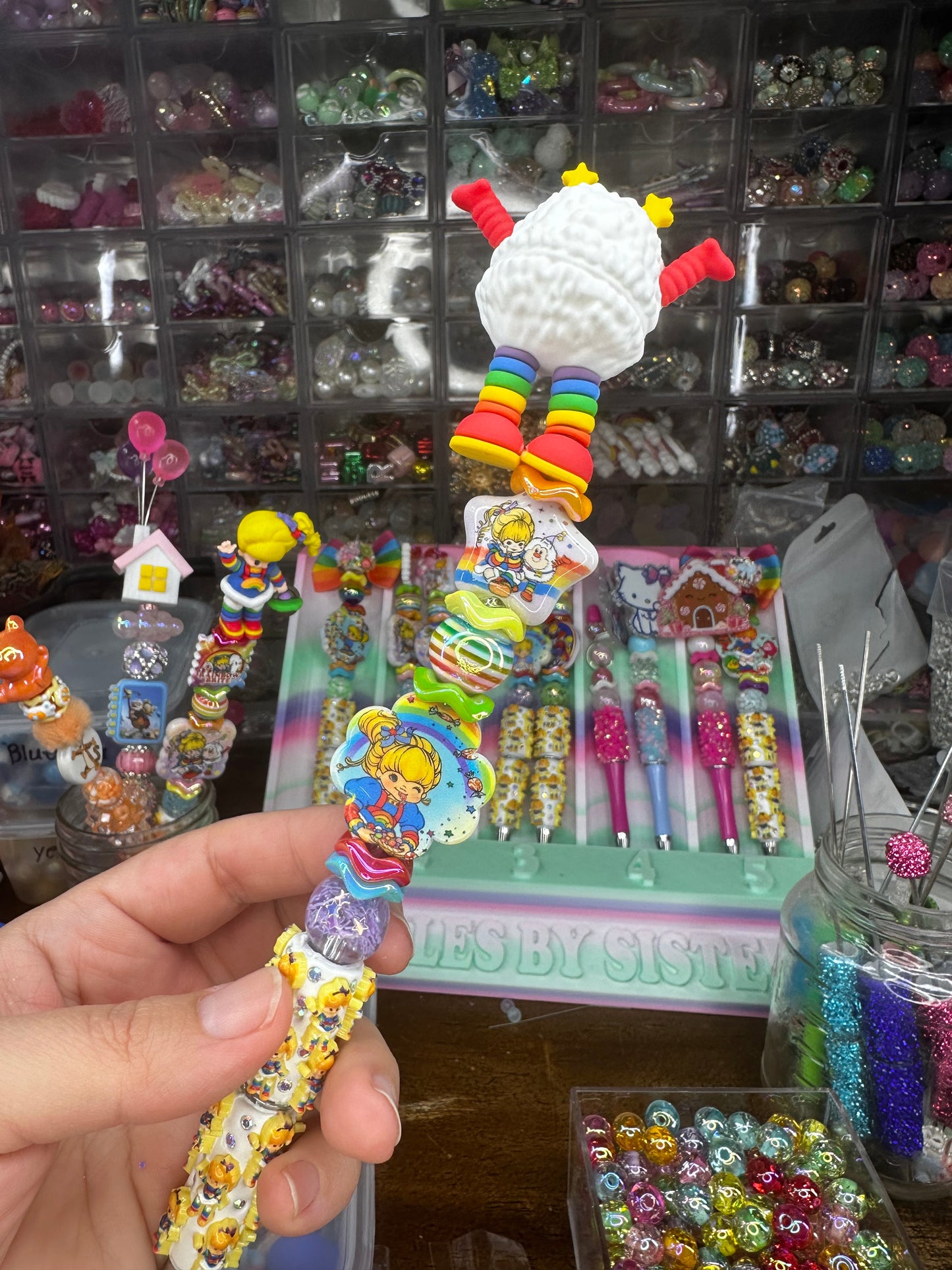 🌈 Rainbow Brite Twink Topper Pen with extender and Charm Base