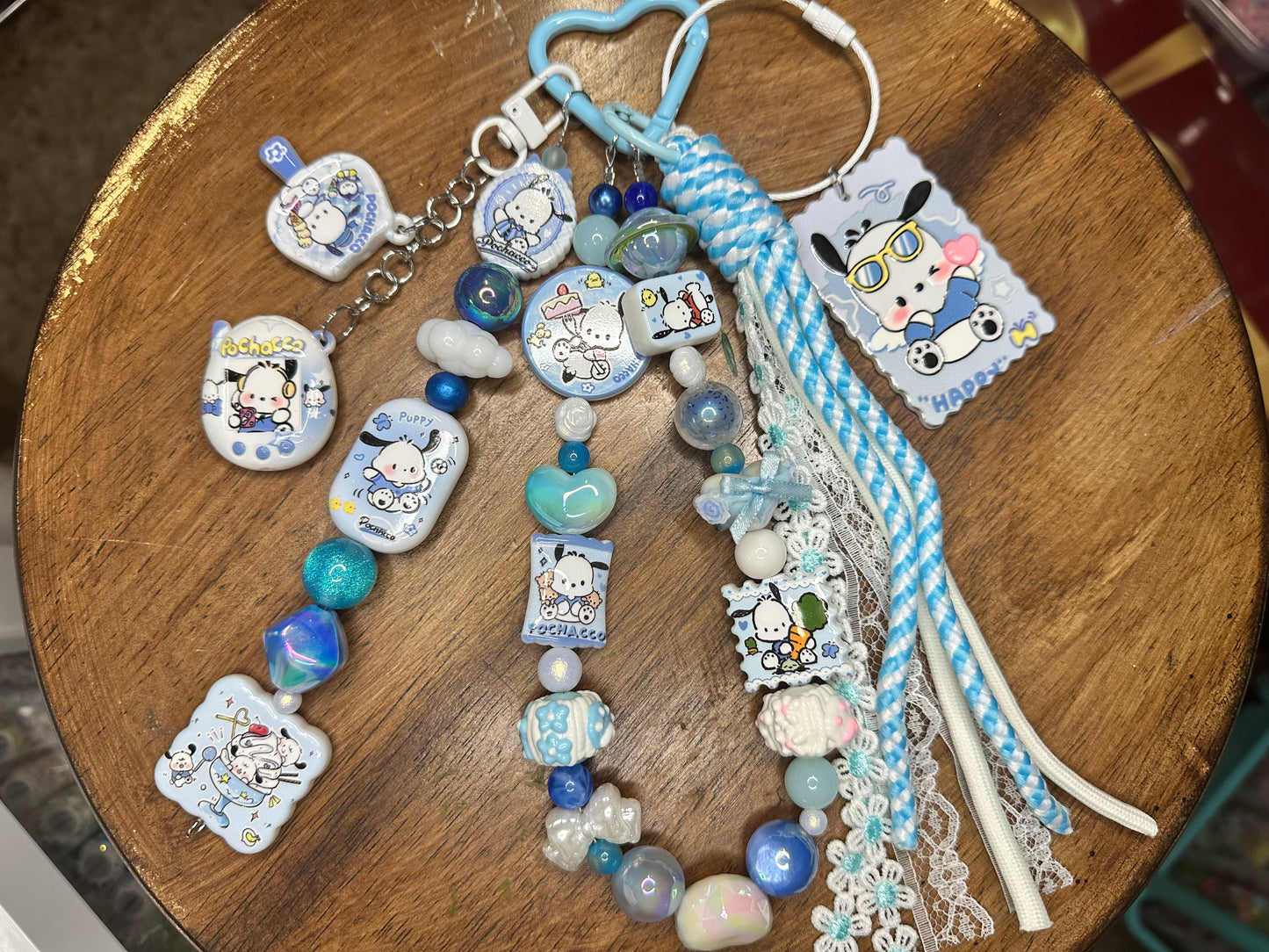💙🐶 “Cloudy Day Pochacco” Purse Chain $28