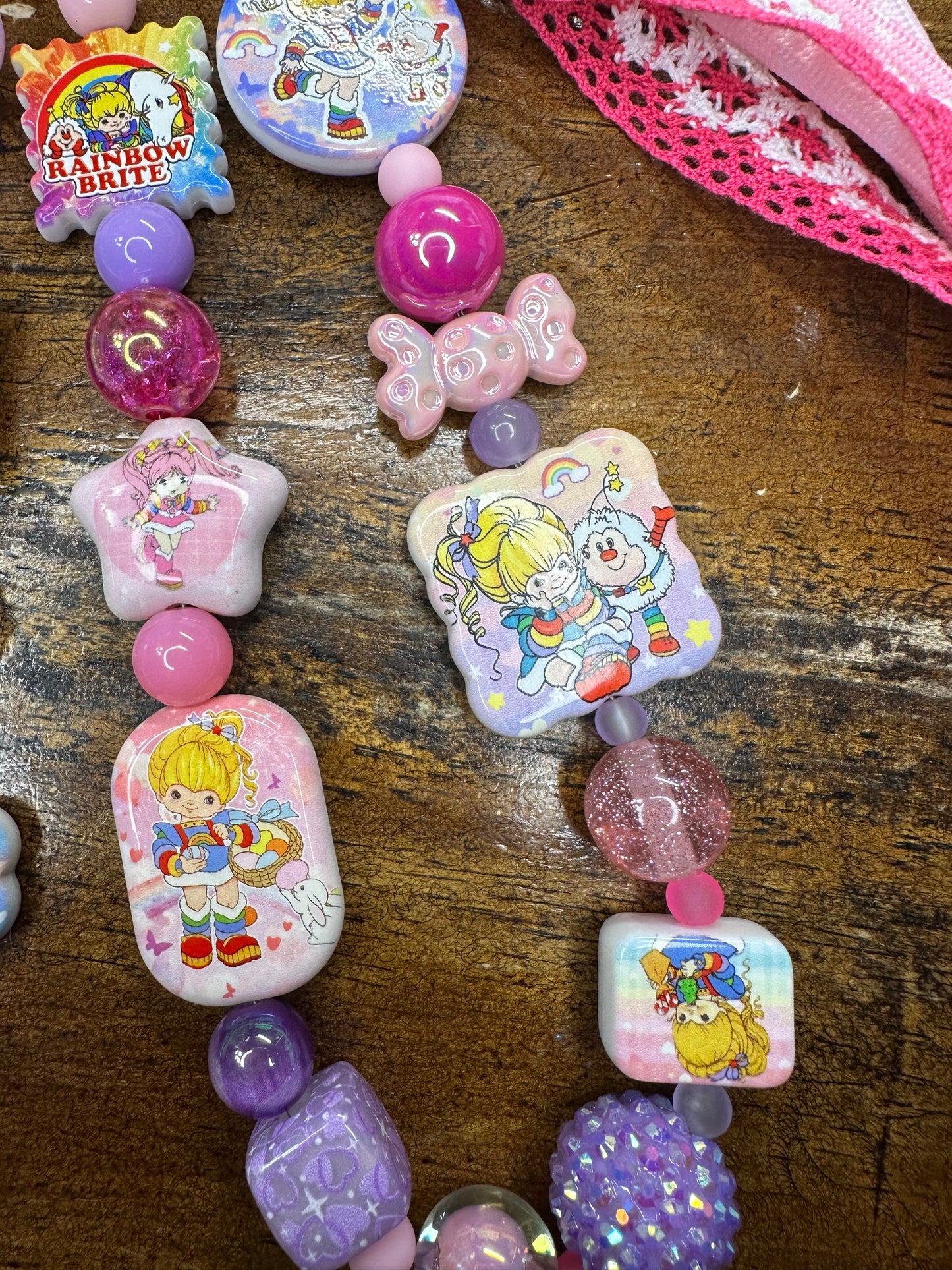 Rainbow Brite Pink Purse Charm – Loaded Beaded Bag Charm with Acrylic Dangles
$36