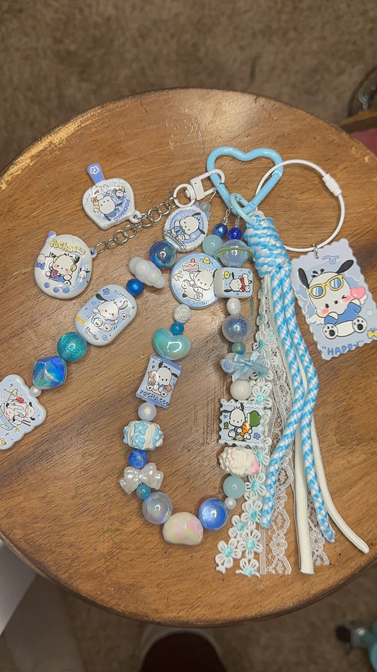 💙🐶 “Cloudy Day Pochacco” Purse Chain $28