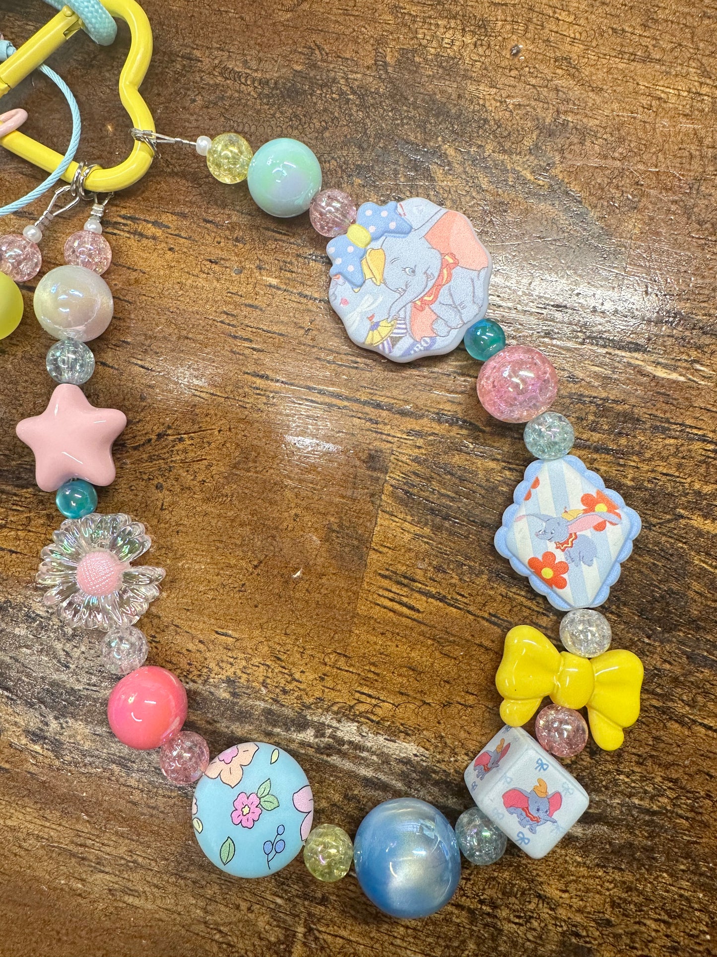 Pastel Dumbo Inspired Beaded Charm Strap – One of a Kind Kawaii Bag Charm $46