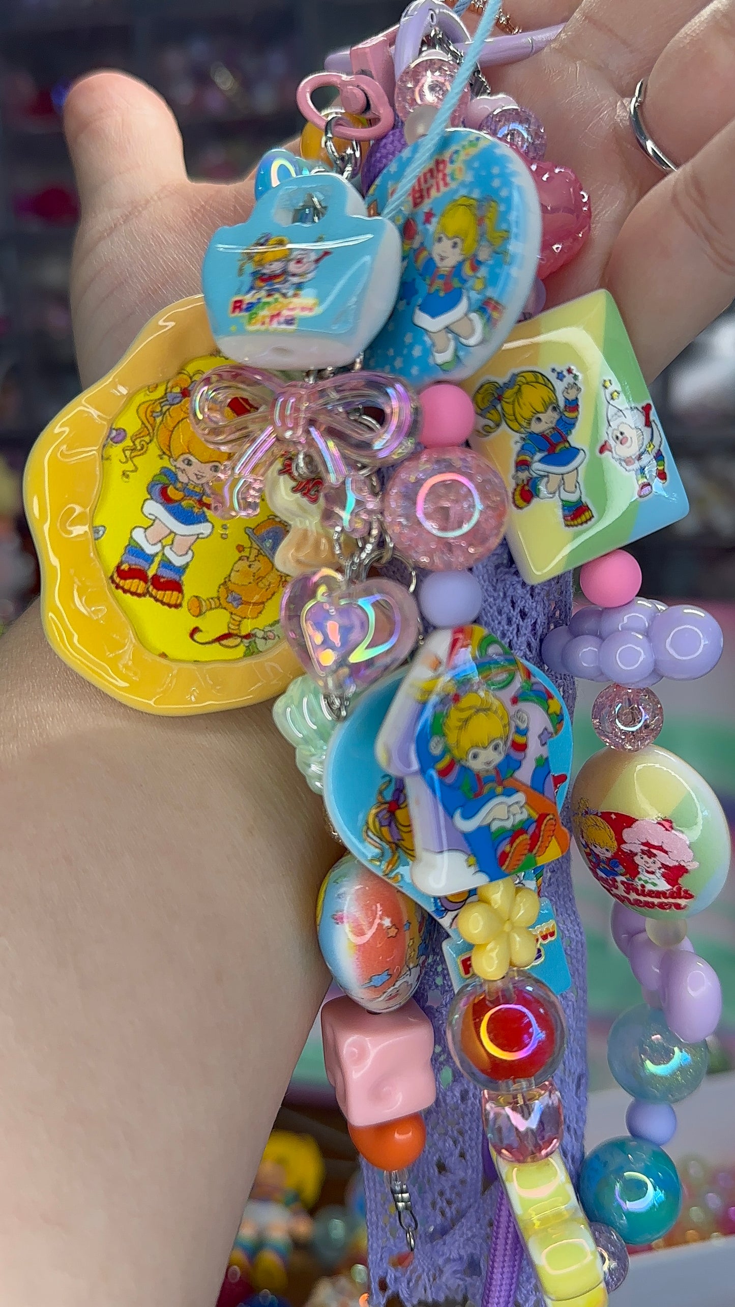 Rainbow Brite Beaded Bag Charm / Purse Charm| Retro Rainbow Kawaii Keychain
$36