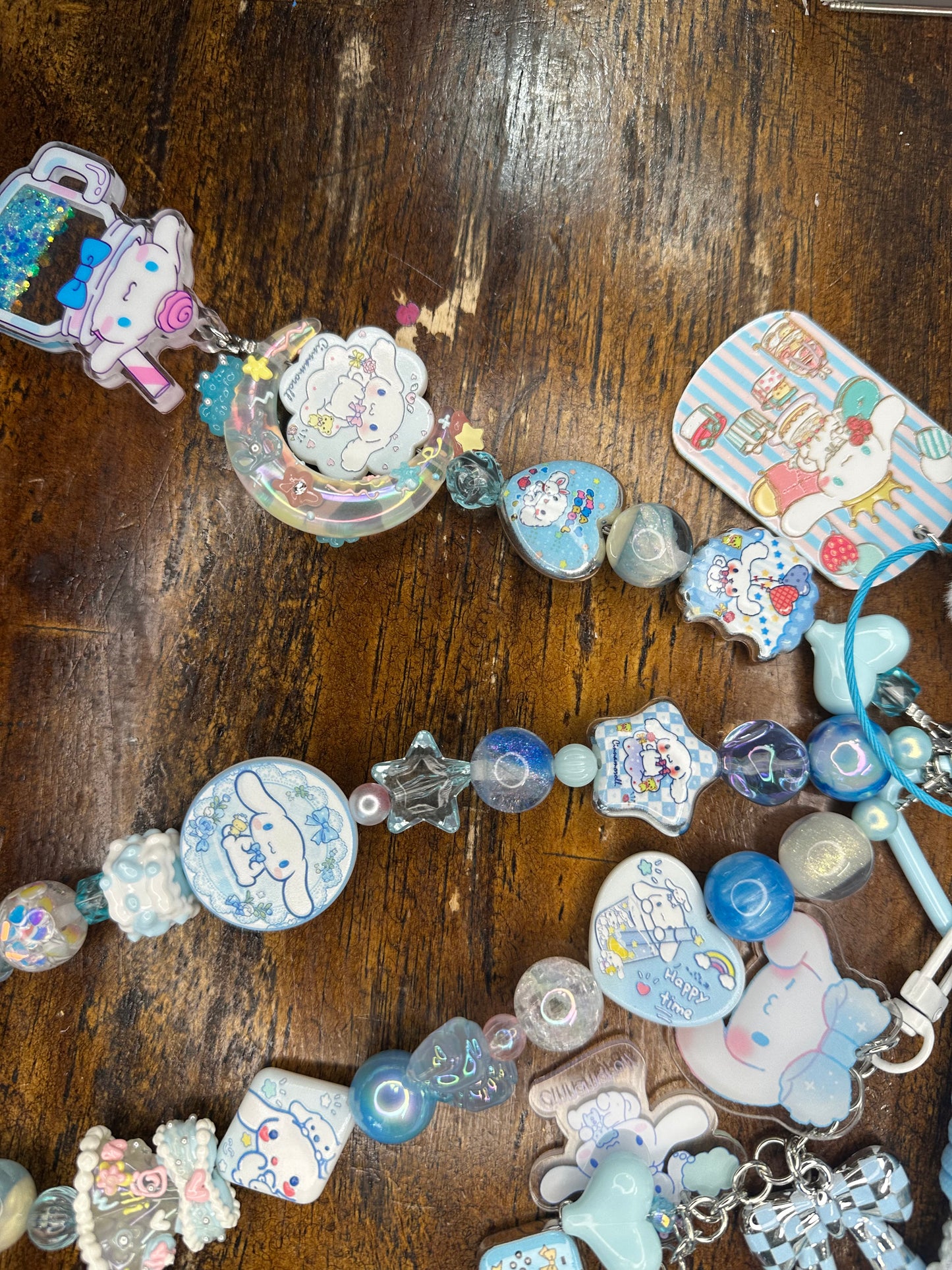 Cinnamoroll Inspired Blue Purse Charm & Beaded Keychain Set – Kawaii Handmade Bag Charm
$42