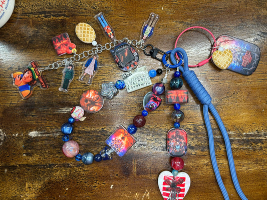 Handmade Stranger Things Inspired Purse Charm – Hawkins Beaded Bag Accessory $34