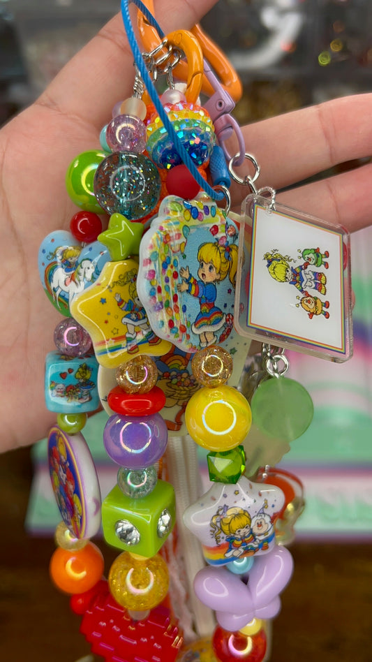 🌈 Rainbow Brite Beaded Purse Keychain/Charm 🌈 $36