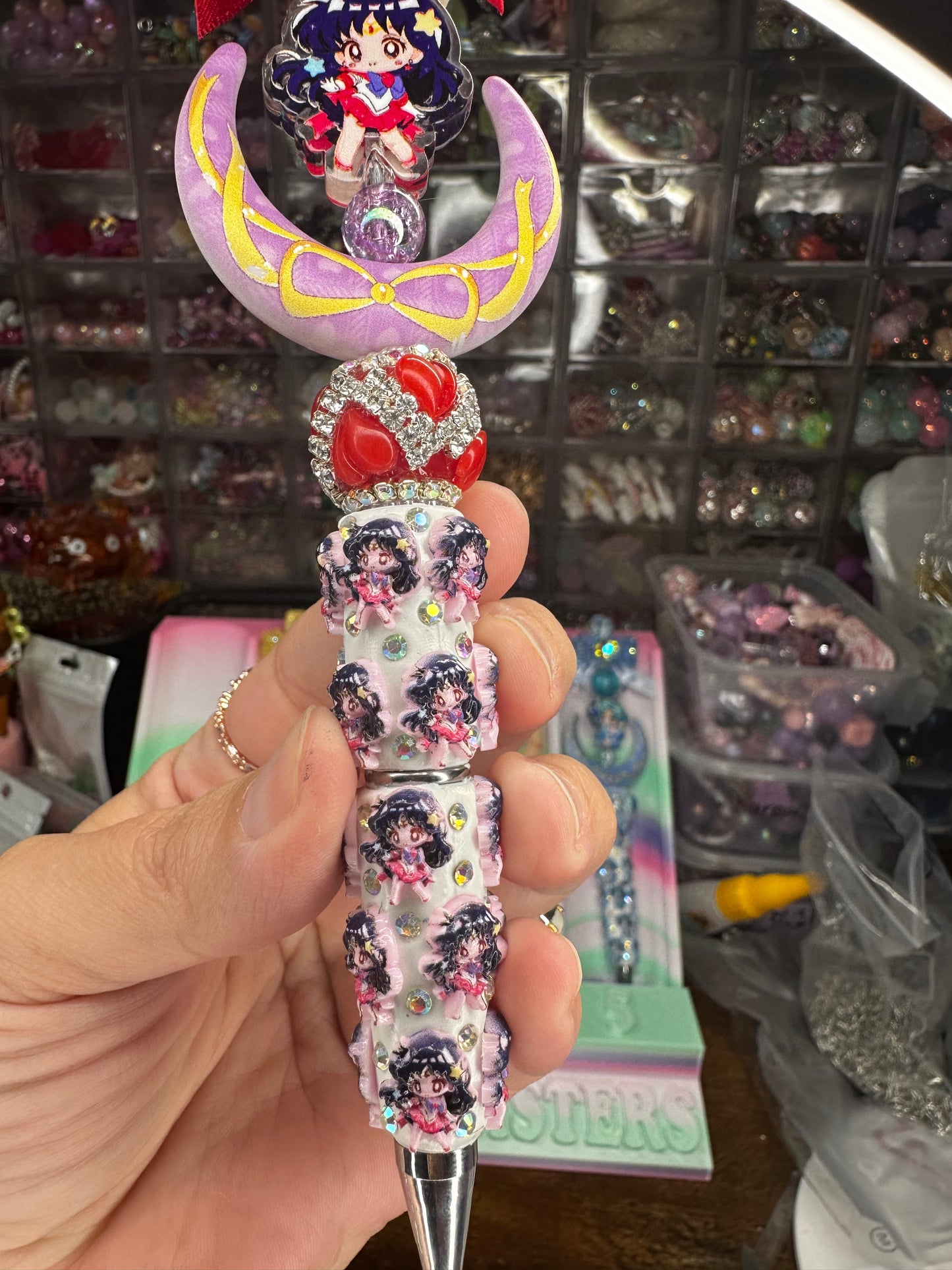 Sailor Mars Inspired Red Crescent Statement Pen – Fire Energy Luxury Pen
$22