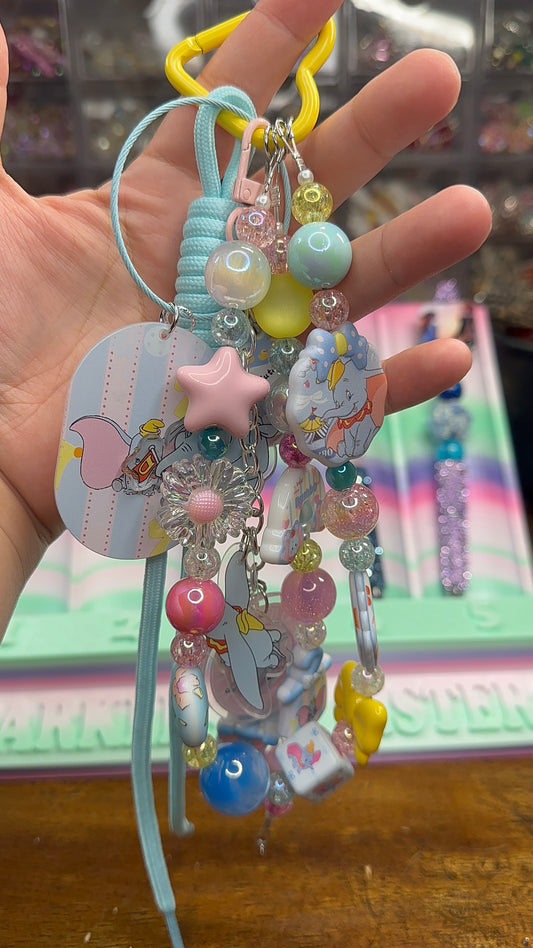 Pastel Dumbo Inspired Beaded Charm Strap – One of a Kind Kawaii Bag Charm $46