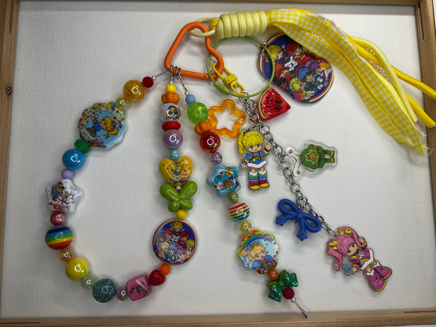 Retro Rainbow Fantasy Beaded Keychain Bag Charm| Colorful Nostalgia Charm Strap $36