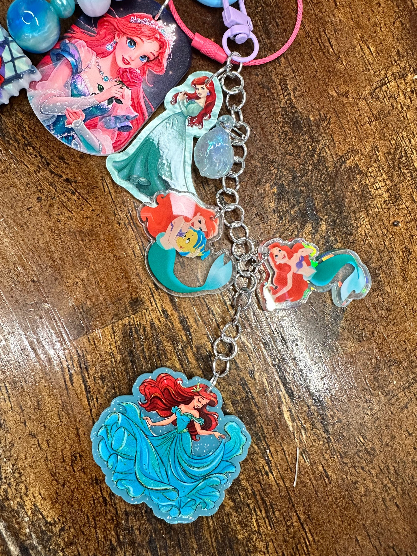 Handmade Little Mermaid Ariel Purse Charm – Beaded Mermaid Bag Accessory $34