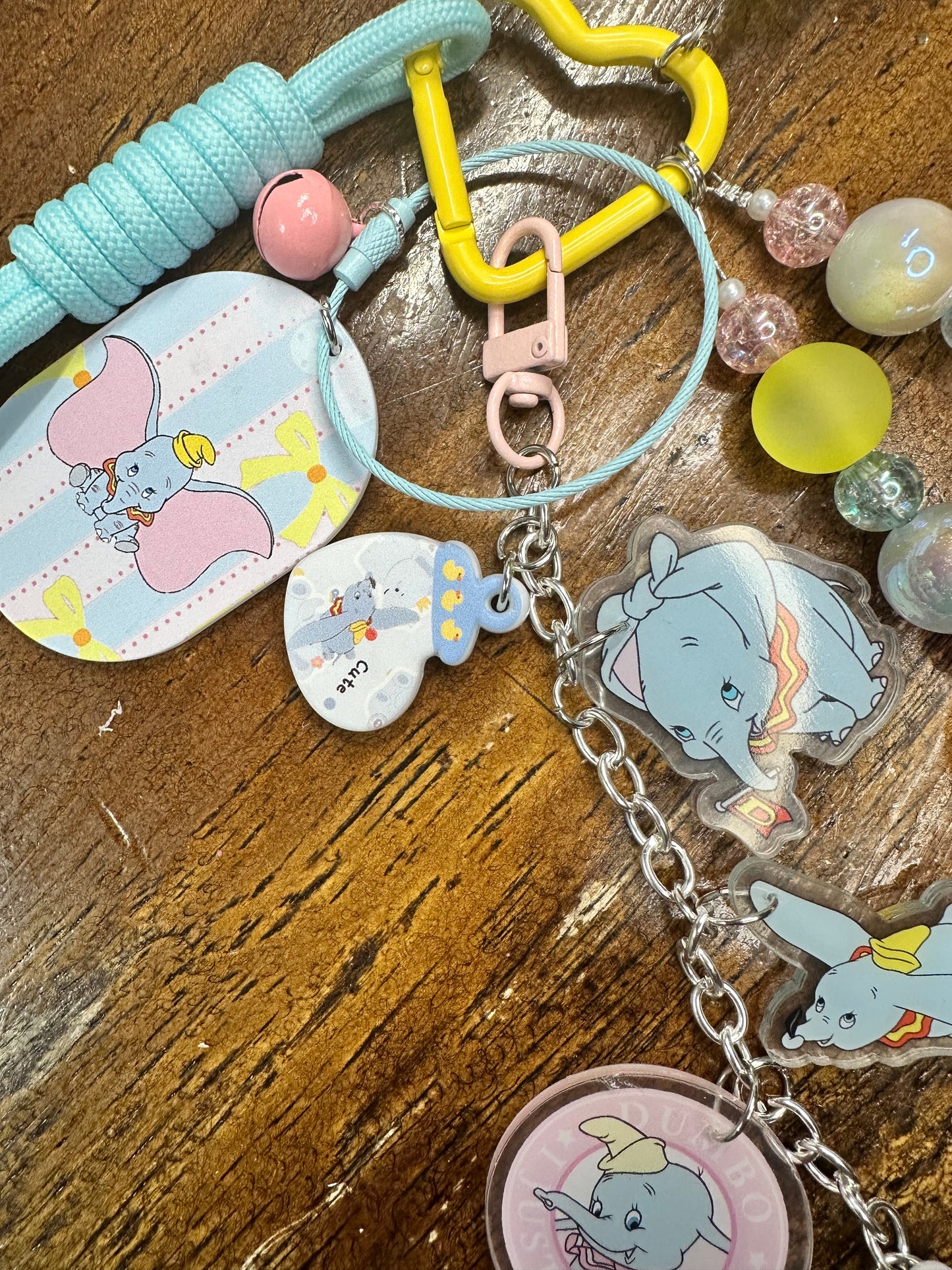 Pastel Dumbo Inspired Beaded Charm Strap – One of a Kind Kawaii Bag Charm $46