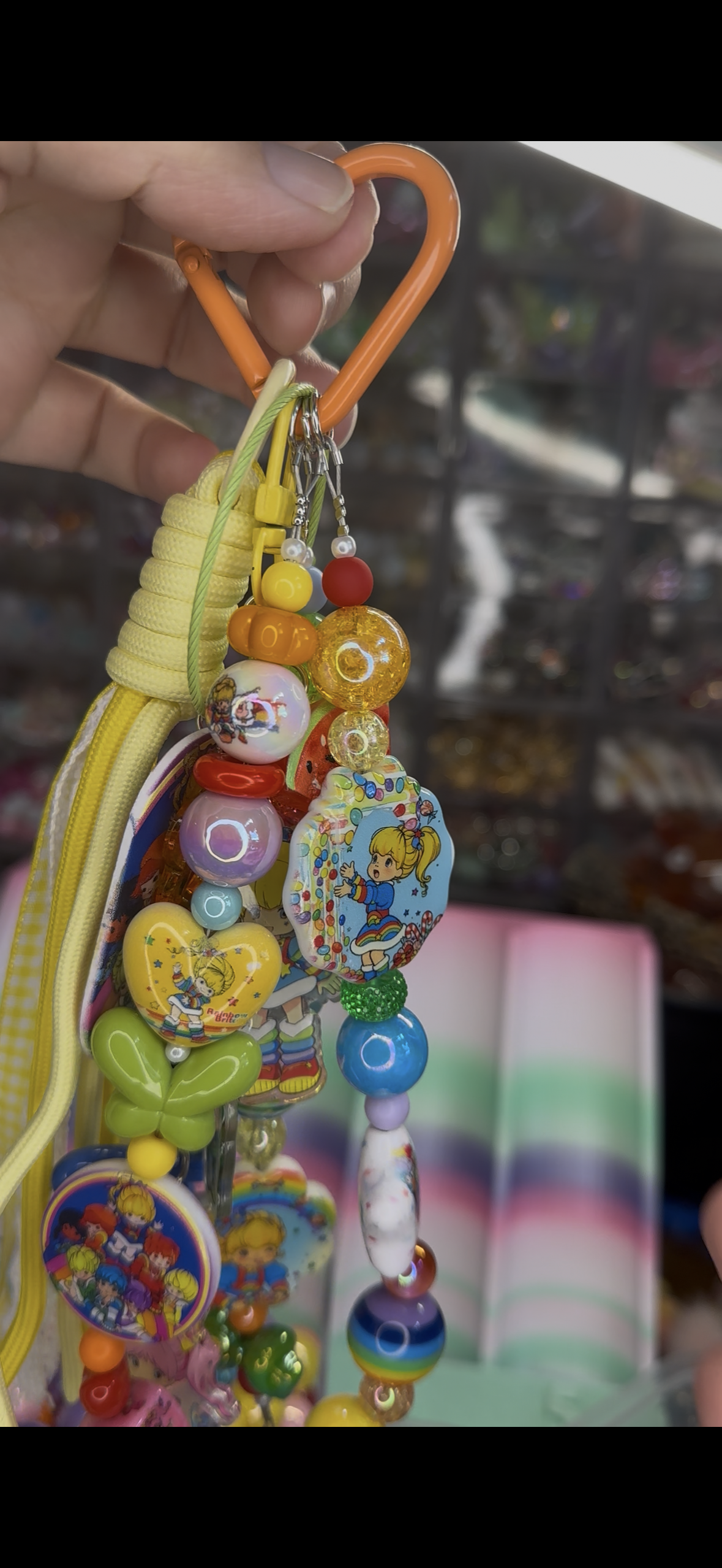 Retro Rainbow Fantasy Beaded Keychain Bag Charm| Colorful Nostalgia Charm Strap $36
