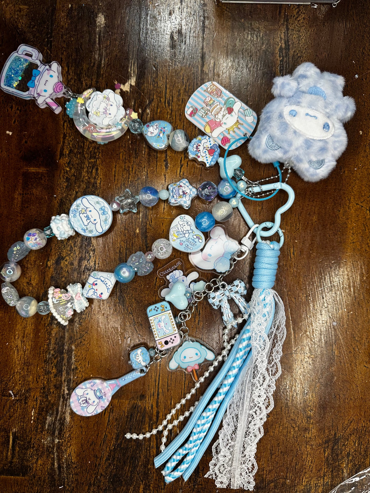 Cinnamoroll Inspired Blue Purse Charm & Beaded Keychain Set – Kawaii Handmade Bag Charm
$42
