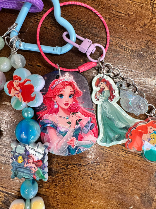 Handmade Little Mermaid Ariel Purse Charm – Beaded Mermaid Bag Accessory $34