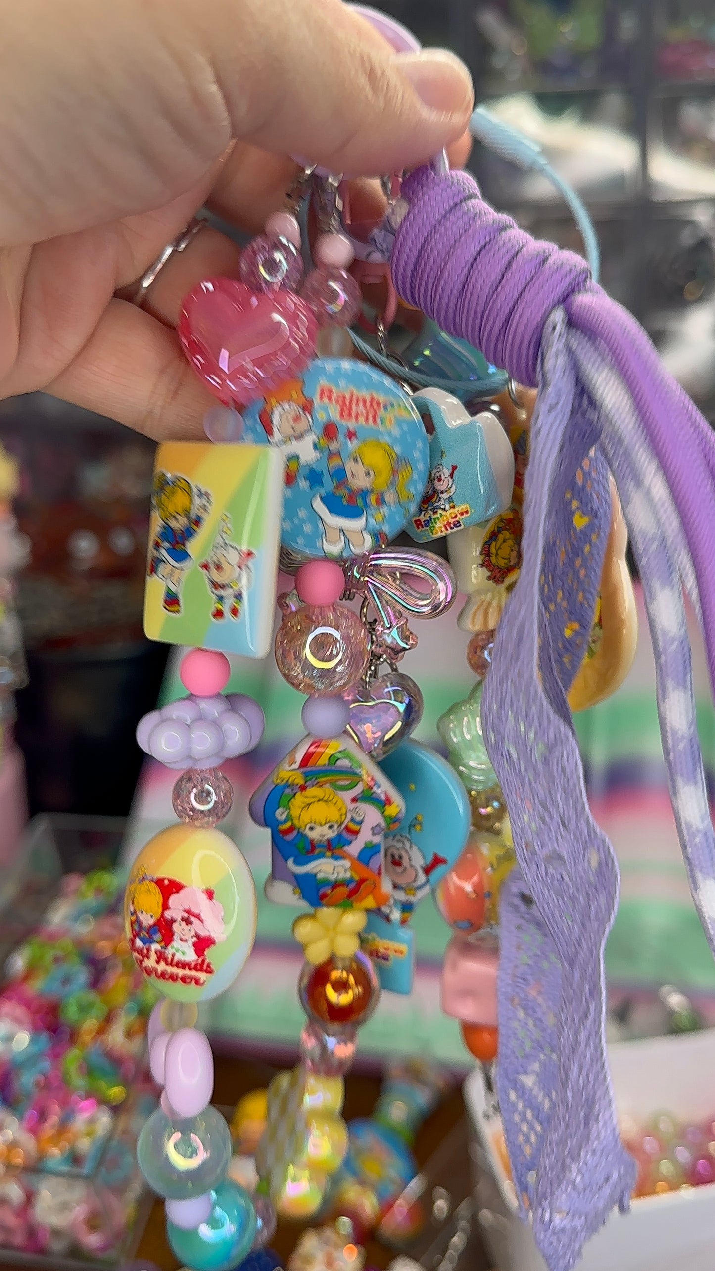 Rainbow Brite Beaded Bag Charm / Purse Charm| Retro Rainbow Kawaii Keychain
$36